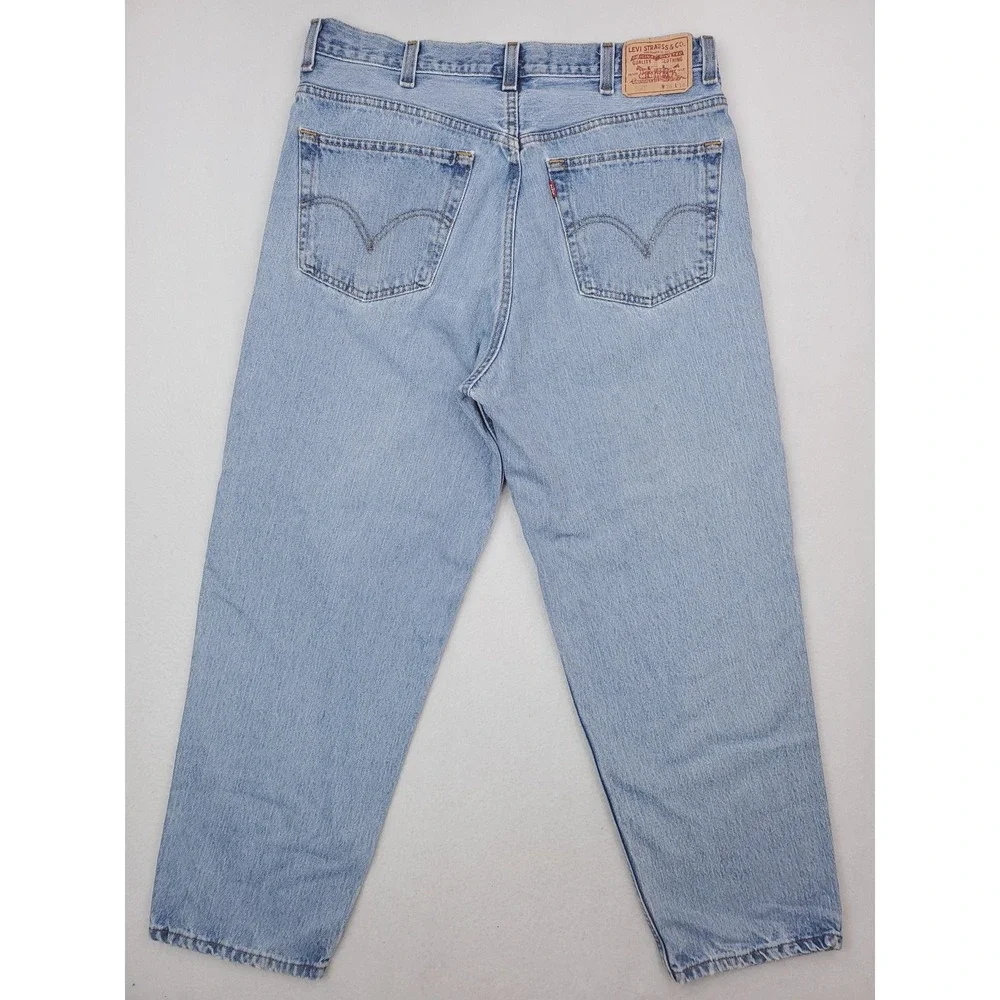 Levis 560 Jeans Mens 38x30 Blue Light Wash Comfort Fit Relaxed Tapered Denim Y2K